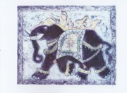 The maharani`s elephant lithograph - greetings card